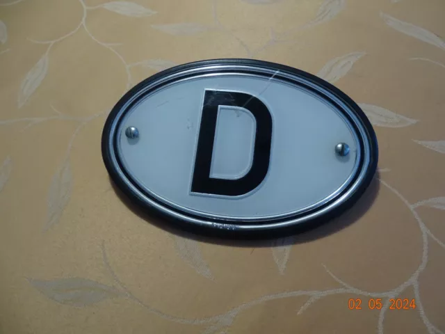 D - Schild Nationalitätskennzeichen Oldtimer VW Opel Ford Porsche Mercedes DKW