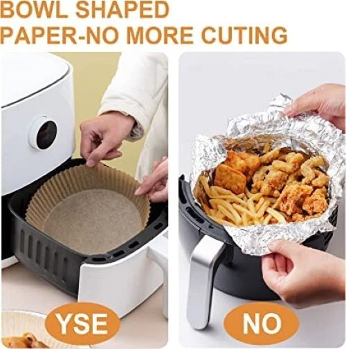 AiQInu Backpapier Carta Forno per Friggitrice ad Aria,100 pz Carta Pergamena