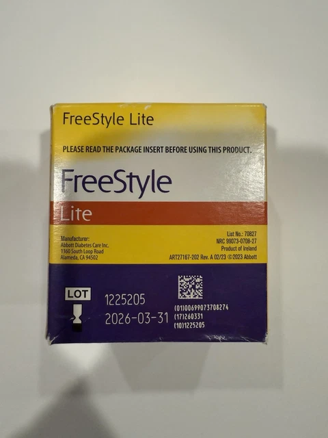 Freestyle Lite 100 Count Test Strips Exp 03 31 2026 39 43 Picclick Uk