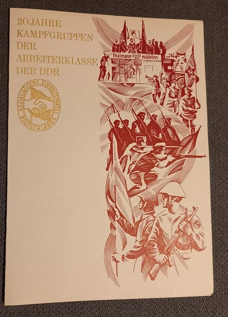 URKUNDE, AUSZEICHNUNG 20 Jahre Kampfgruppen Der Arbeiterklasse der DDR