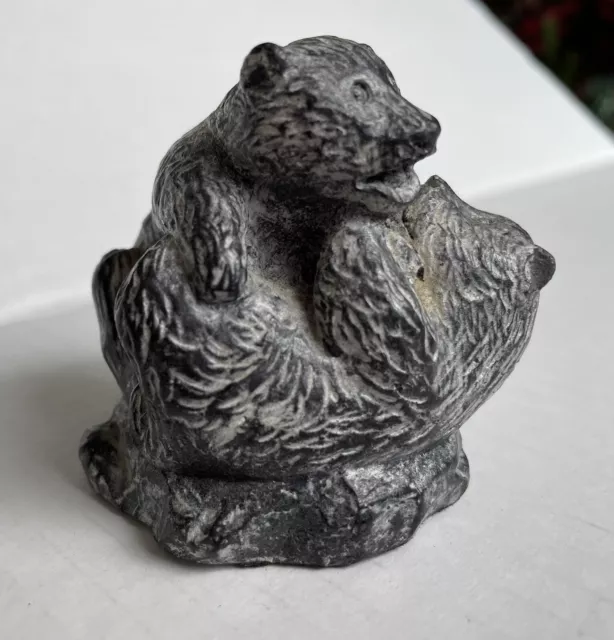 VINTAGE INUIT ESKIMO Igloo Soapstone Carving Figurine Canada Al Wolf ...