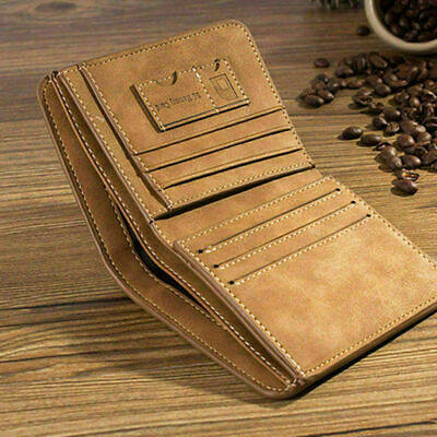 Men's Leather Wallet Pocket ID Card Holder Billfold Slim Clutch Bifold Purse_USA