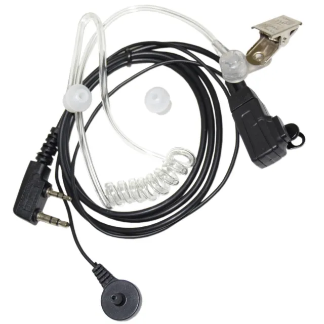 HQRP 2 Pin Hands Free Acoustic Tube, Earpiece PTT Mic for Kenwood Radio Devices