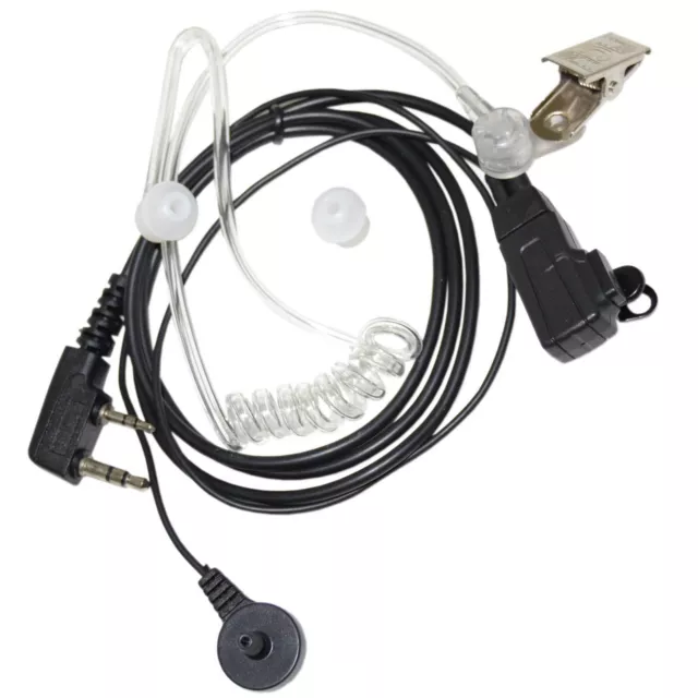 HQRP 2 Pin Hands Free Acoustic Tube, Earpiece PTT Mic for Kenwood Radio Devices