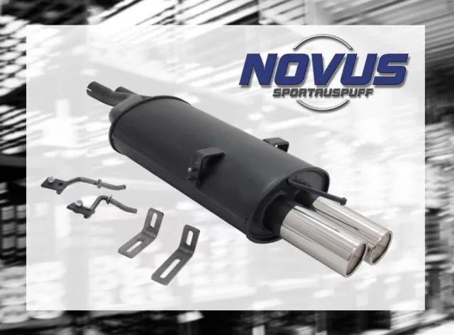 NOVUS Sportauspuff Gruppe N ESD 2x 76mm rund für 3er BMW E46 mit 2 Eingangsrohre