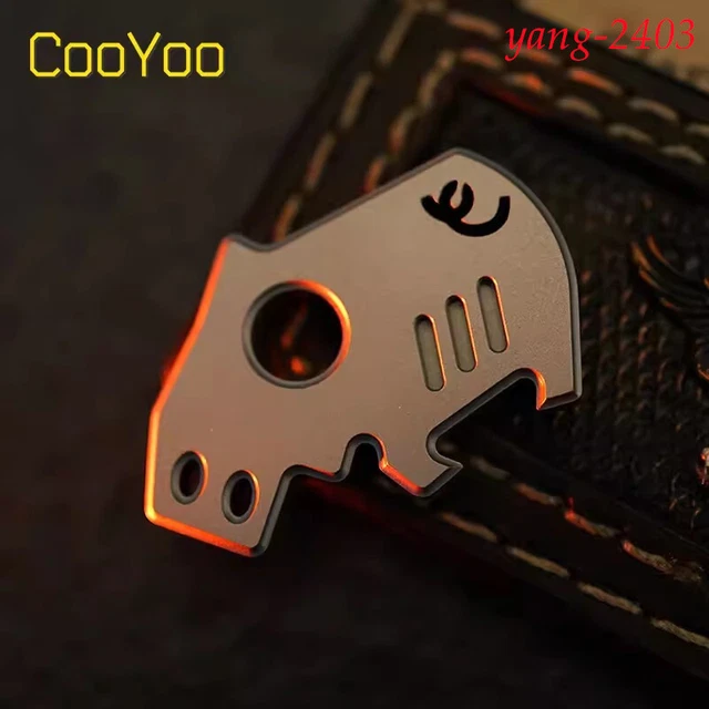 Bottle Opener Key Fastener PIG ONE Pig Year Collection Titanium Alloy EDC Tool