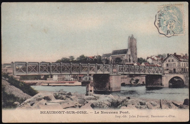 BEAUMONT sur OISE 95New PÖNT CPA Colorized Written to Miss Jeanne SEHL 1900-05