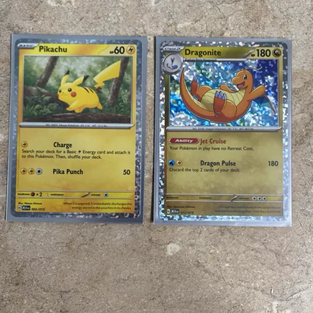 PIKACHU & DRAGONITE 2025 Mcdonald’s Happy Meal Holo Pokemon Dragon