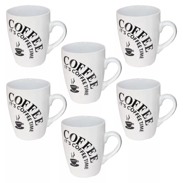 Kaffeebecher 6 Stück Coffee Kaffeetassen 300ml Weiß Kaffee Tassen 6er
