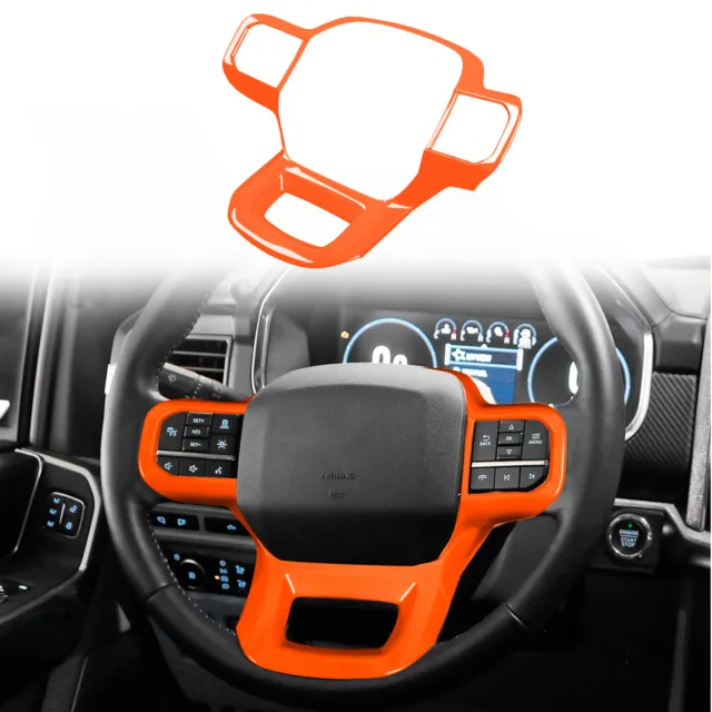 Orange Center Console Steering Wheel Decor Cover Trim Frame For Ford F-150 2021+
