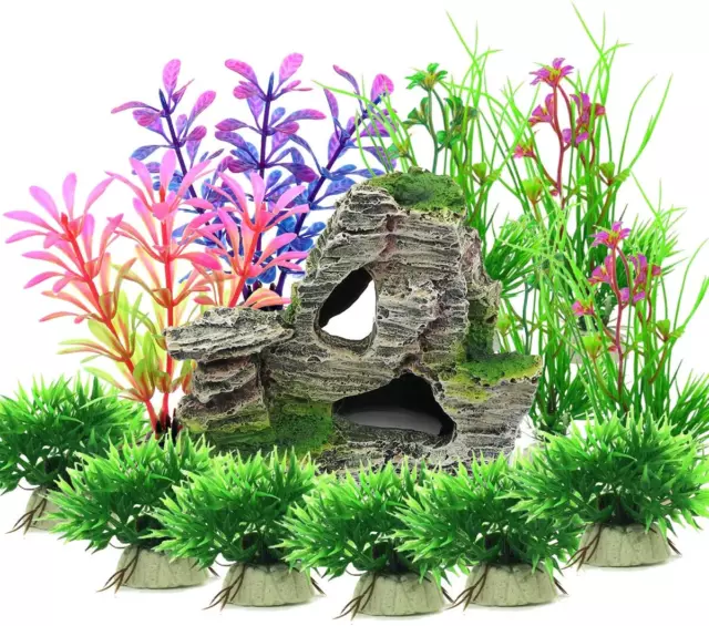 Aquarium Decoration Plantes, 13 Pièces Taille Plantes D'Aquarium Plastique Décor