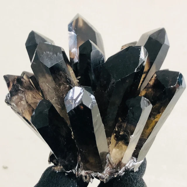 424g  New Find Black Phantom Quartz Crystal Cluster Mineral Specimen Healing