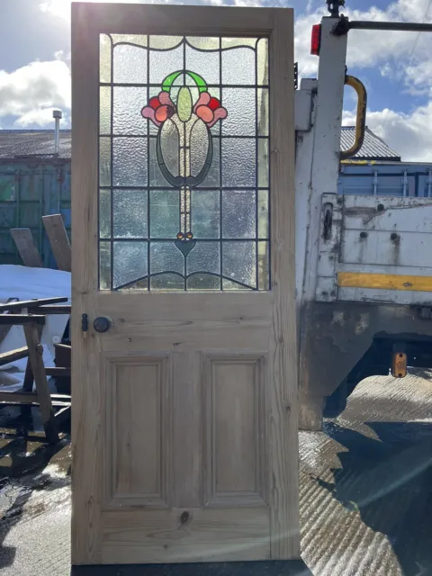 Victorian stained glass vestibule door