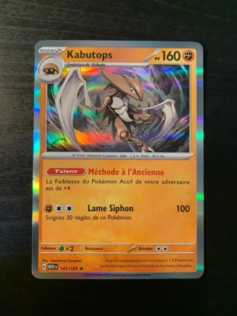 Carte Pokémon HOLO Kabutops 141/165 MEW Ecarlate & Violet Pokémon 151 FR NEUF