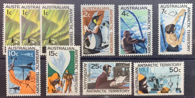 1966 Aat Australian Antarctic Territory Mh Stamps #L8-L18 Short Set With Extras