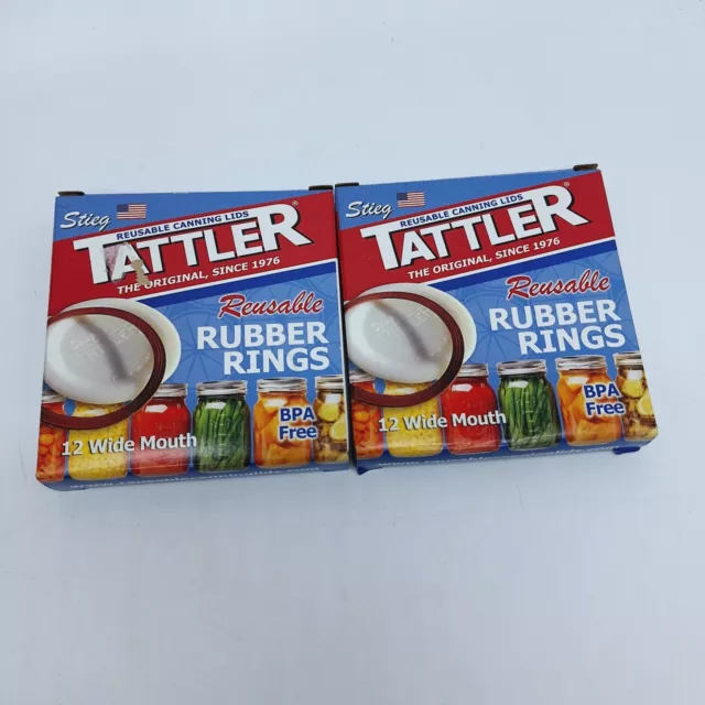 TATTLER Reusable WIDE MOUTH 12 x2 Canning Jar Rubber Rings - Bulk 2 Dozen