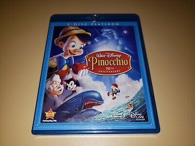 2009 Release Walt Disney Pinocchio 2-Disc Platinum Blu-Ray DVD NM