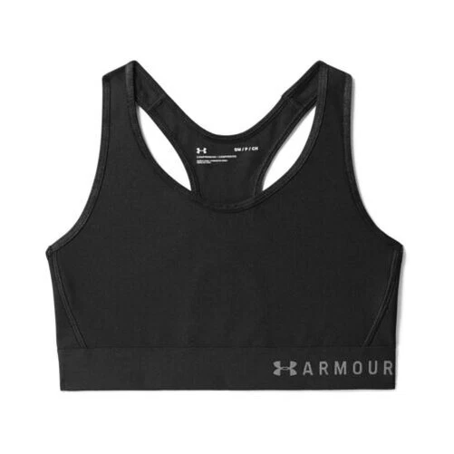 Under Armour HeatGear Mid Serratura Donna Fitness SPORTS Reggiseno Nero 3