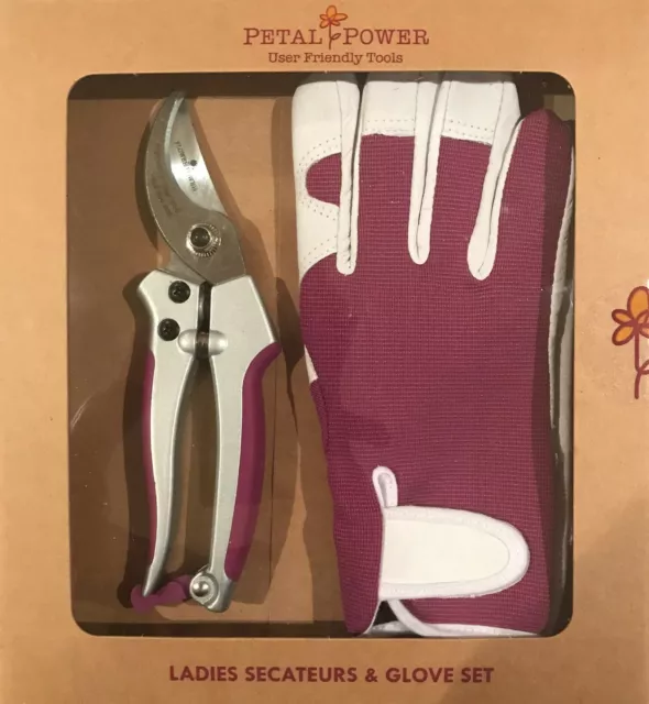 Ladies Gardening Glove & Secateurs Set - Super Strong Pruners - Best Garden Gift