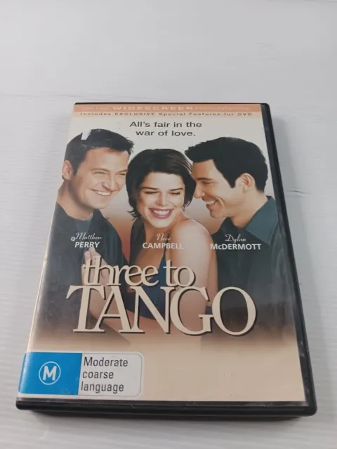 Three To Tango  (DVD, 1999) rated M - region 4 PAL - Matthew Perry ,Neve Campbel