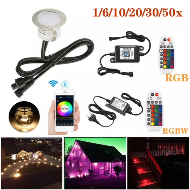 1-50x WIFI Bluetooth RGB/RGBW LED Bodeneinbaustrahler Einbauleuchte Außen Spots