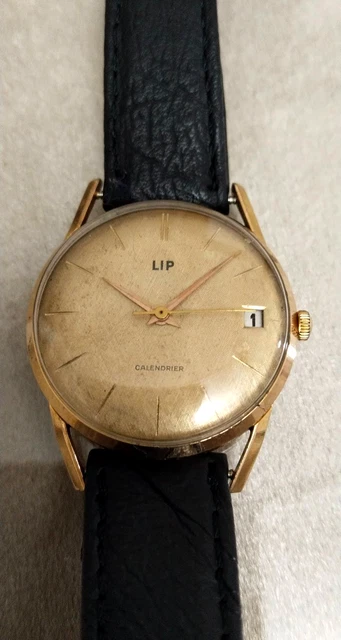 Montre Bracelet LIP INCABLOC Automatique Plaquée Or Des Années 1970 - Fonctionnelle, Provenant D'une Collection