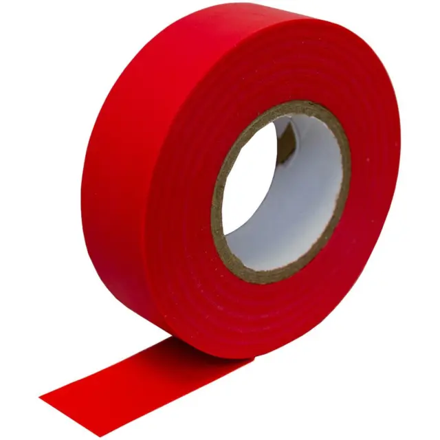 50x 20m PVC ruban isolant 19mm Bande adhésive Rouge ruban isolant Électricien Ho