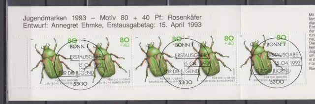 Germany ScB746 Insect, Beetle, Rose Chafer, Postmark Private Booklet