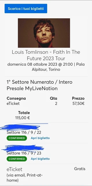 biglietti concerto Louis Tomlinson