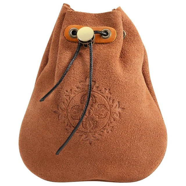 Outdoor Leather Cheap Coin Purse Coin Bag Drawstring Pouch Calabash Jewelry9695