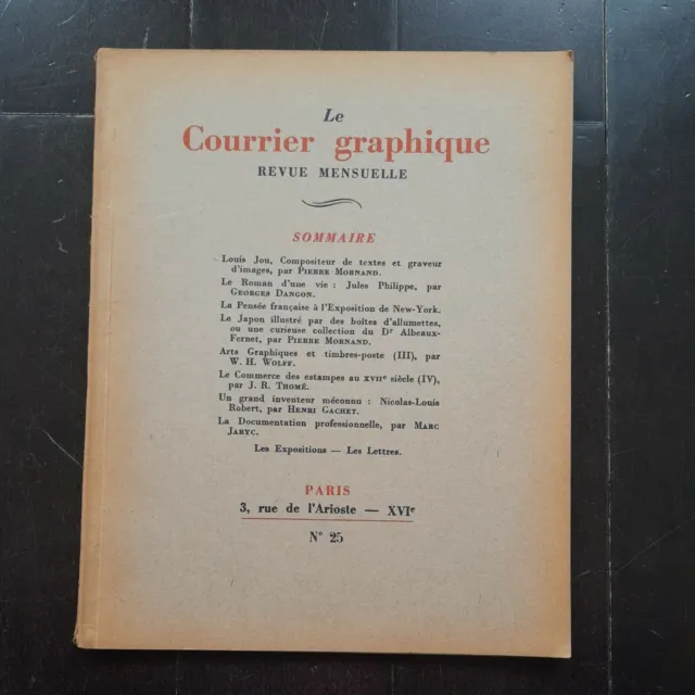 Le Courrier Graphique Revue Des Arts Graphiques N° 25 1939