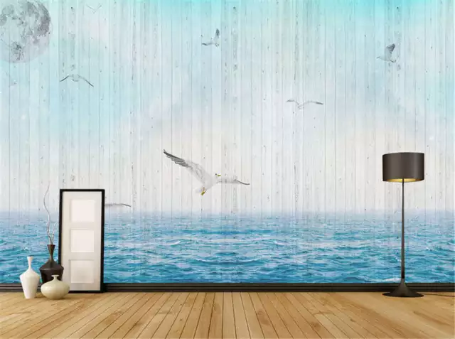 Plain Coherent Sea 3D Full Wall Mural Photo Wallpaper Printing Home Kids Decor
