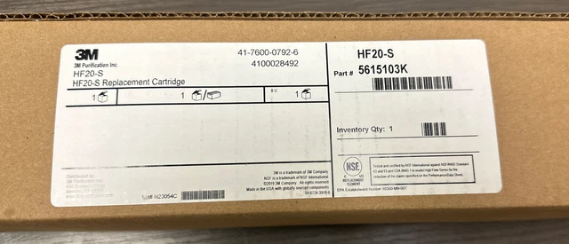 3M Replacement Cartridge HF20-S 5615103 3M High Flow Series Systems