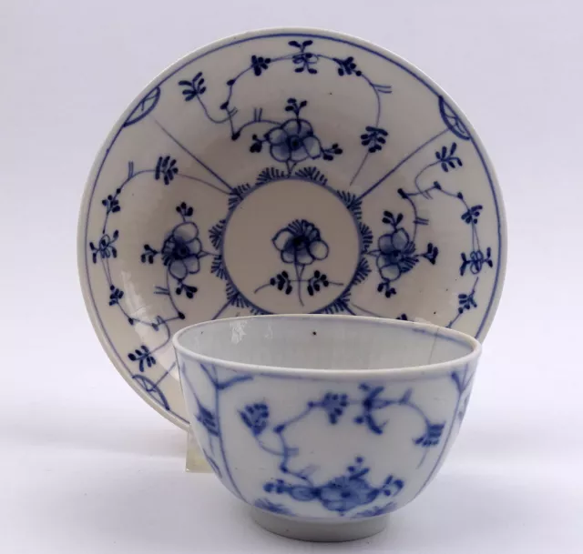 Limbach Porzellan Strohblume  indisch blau Koppchen mit Untertasse um 1800 No. 3