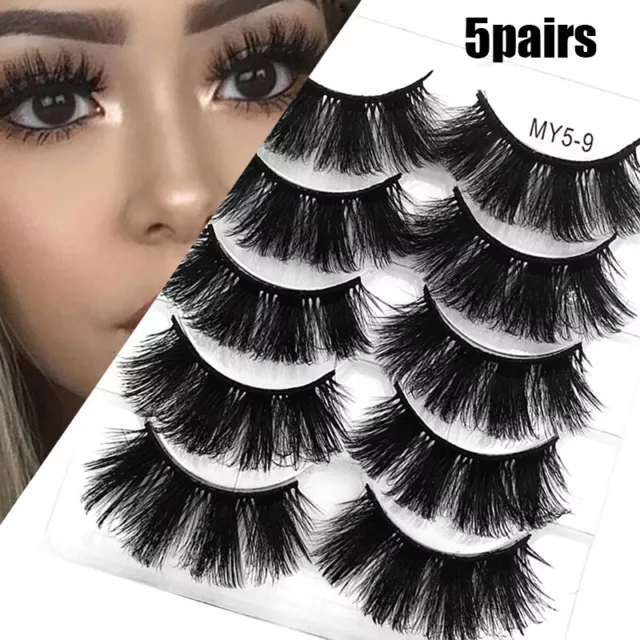 5 Paires De Faux Cils Naturels 3D Longs Épais Mixtes Faux Cils Maquillage 《