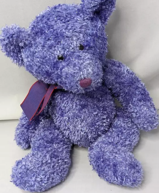 Vintage Russ Berrie for Target Purple Sparkle Teddy Bear Plush Stuffed Animal
