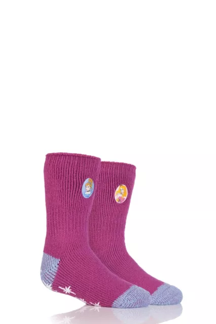 Heat Holders Girls Thermal Disney Princess Slipper Socks with Grip - 1 Pair Pack