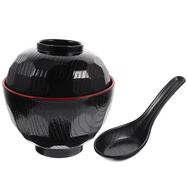 Ciotola Asiatica In Melammina 2 Toni (rosso/nero) – 400ml Per Noodle E Zuppe - 2