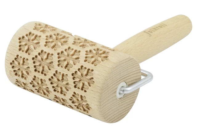 Folkroll HAUSRAT Motiv-Teigrolle Schneeflocken, mini