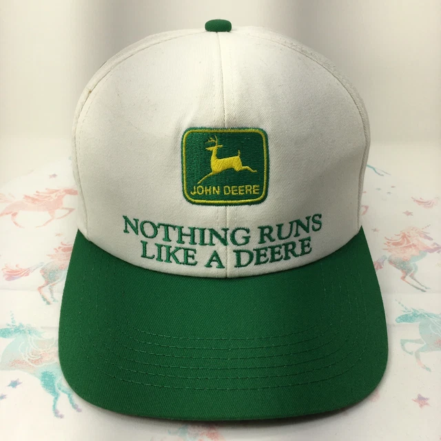 0030 Vintage Nothing Runs Like A John Deere Hat Ball Cap Snapback K-Products VTG