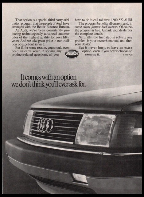 1988 Audi Arbitration car photo print ad-Vintage Man Cave,Garage Decor