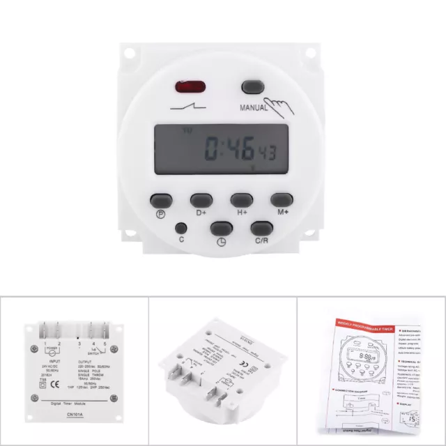 Microcomputer LCD Digital Programmable Electronic Relay Switch Timer 24VAC/DC