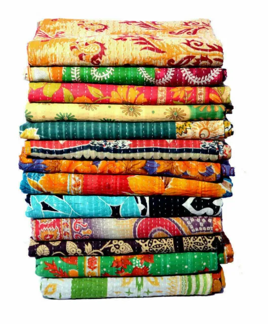 20 pc Cushion Cover Fruit Indian Cotton Home Decor Kantha Quilt Pillow Case