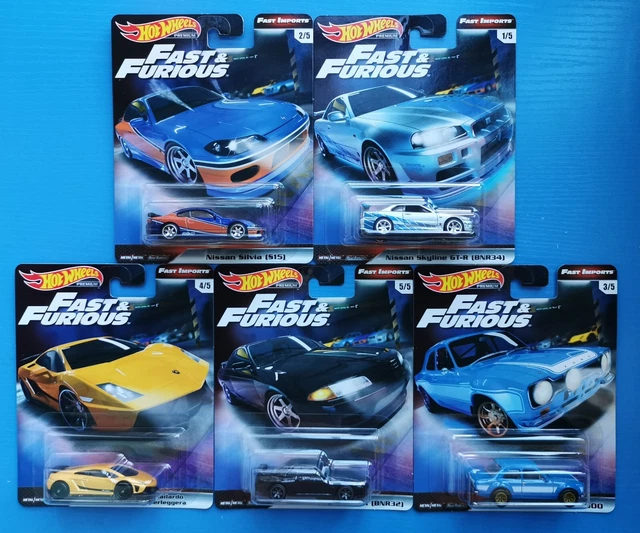Hot Wheels Coffret Fast & Furious Premium 5 Véhicules avec Boîte en