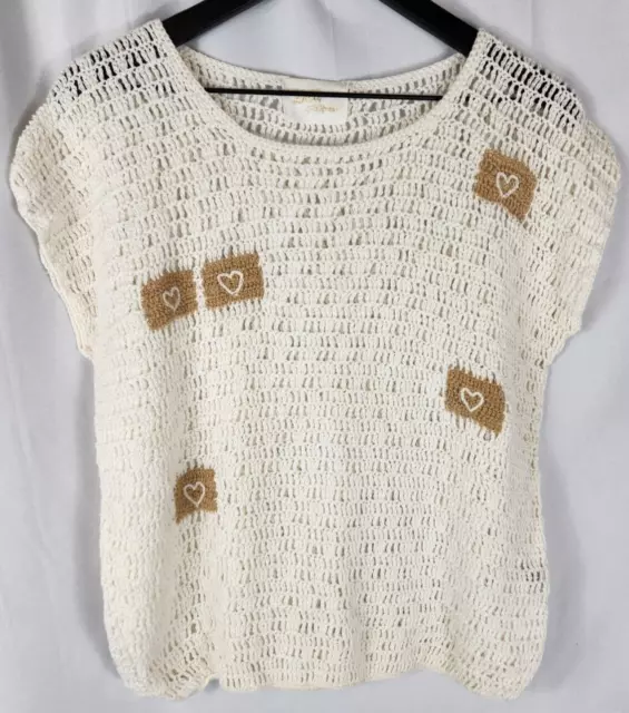 Vintage Lilly of California Crochet Top Spring Summer Sleeveless Size