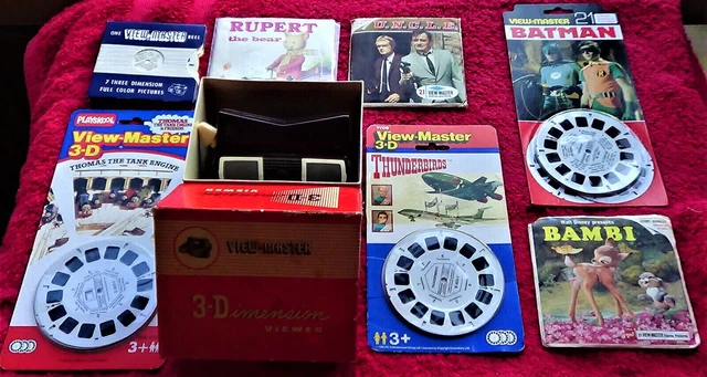 Viewmaster Model E VINTAGE VIEWMASTER MODEL E 3-D VIEWER 1950's BROWN BAKELITE BELGIUM +4 ...