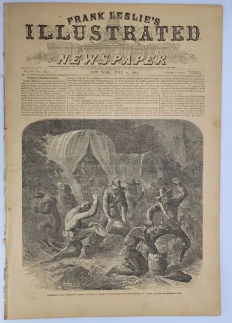 Frank Leslie's Illustrated Newspaper 7/8/1865  Rebel gold stolen / Saratoga NY