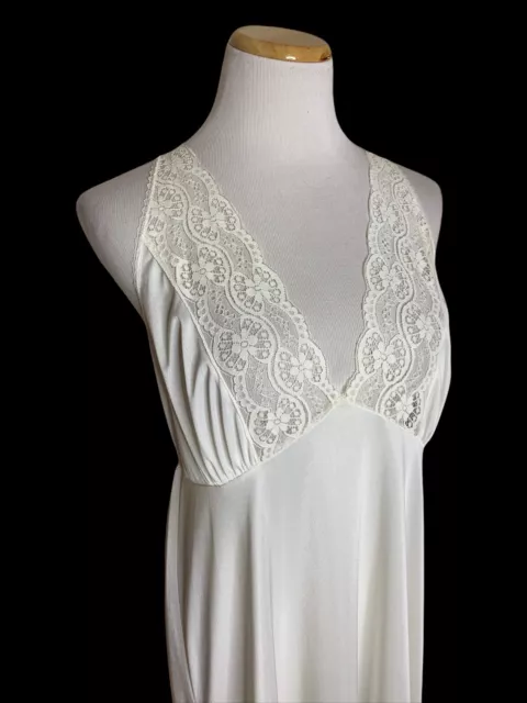 Vestido de noche vintage de San Miguel peignoir transparente conjunto de encaje poliamida blanco talla 40 3