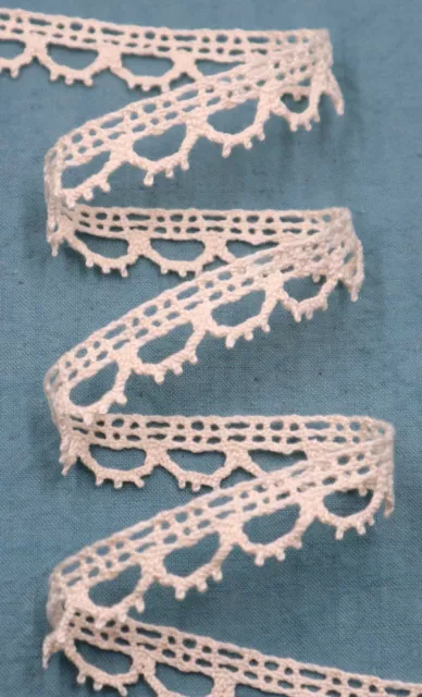 French Antique Bobbin Lace Trim Cotton Dentelle du Puy en Velay Ribbon Vintage