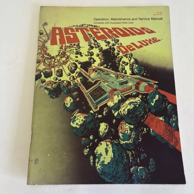 Original 1981 Atari Asteroids Deluxe Video Arcade Game Operations Manual